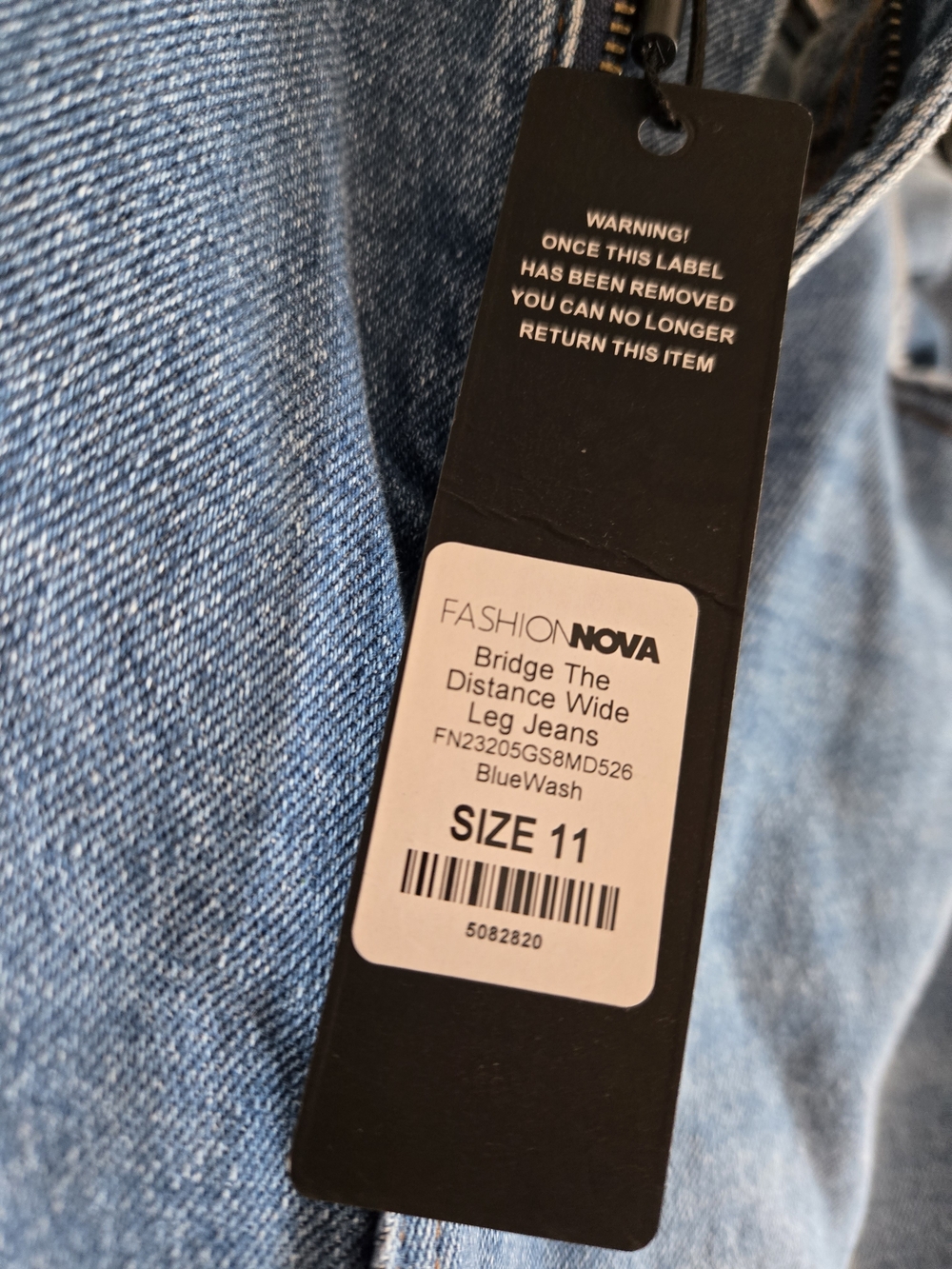 Fashion Nova SIZE 11 Light Blue High-Rise Wide Leg Jeans TALL - Picture 2 of 5